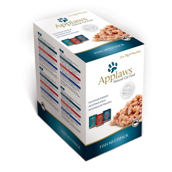 Applaws Cat Fish Multipack Pouches - 4 x 12 x 70g