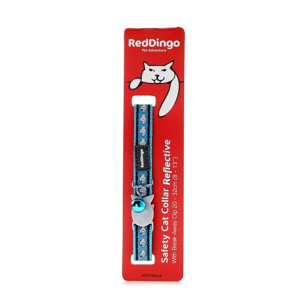 Red Dingo Reflective Cat Collar - Turquoise