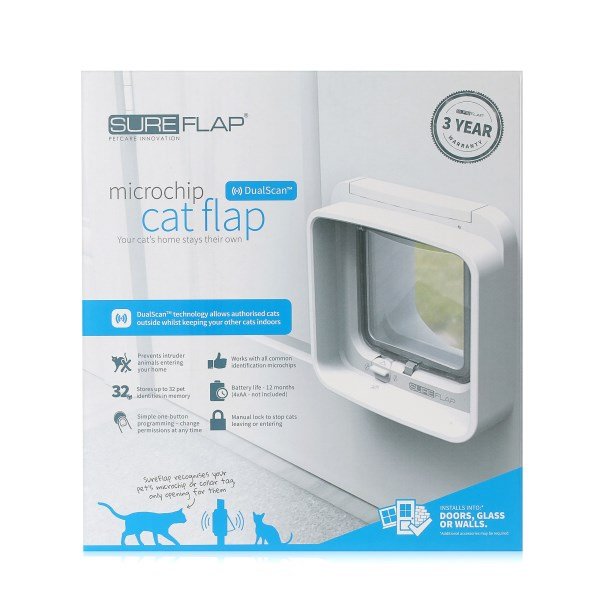 Sureflap DualScan Microchip Catflap - White