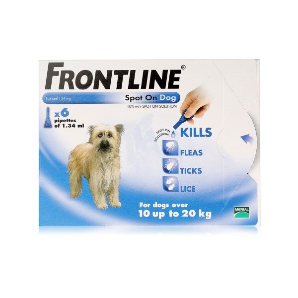 Frontline Spot-On for Dogs 10-20kg x 6 Pipettes