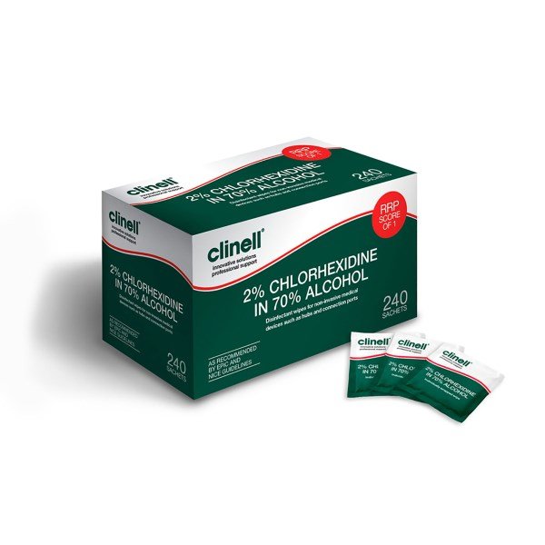 Clinell Alcoholic 2% Chlorhexidine Wipes (For use on equipment)