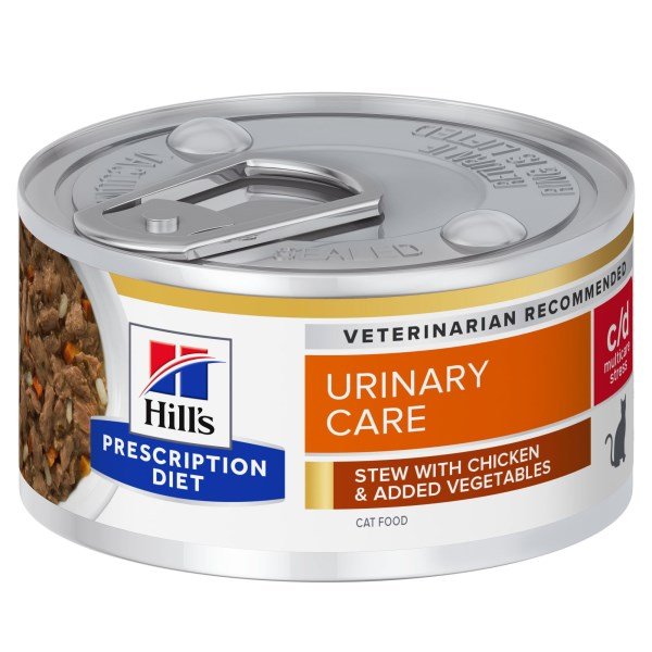 Hill's Prescription Diet Feline C/D Urinary Stress Chicken & Vegetable Stew - 82G Tins x24