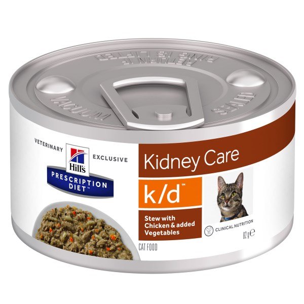 Hill's Prescription Diet Feline K/D Chicken & Vegetable Stew - 82G Tins x24