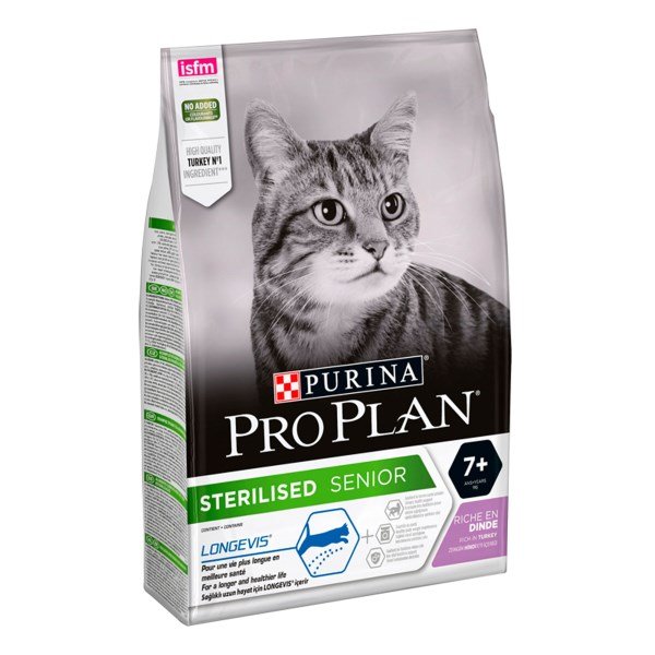 PRO PLAN Senior 7+ Sterilised Longevis Turkey Dry Cat Food 3kg