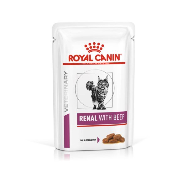Royal Canin Veterinary Health Nutrition Feline Renal Beef 85g x 12 x4