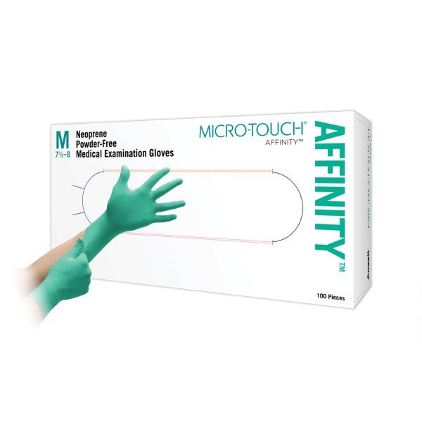 Ansell Micro-Touch Affinity Neoprene Powder-Free Examination Gloves Large x 100