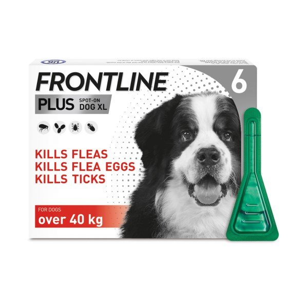 Frontline Plus Spot-On for Extra Large Dogs 40+kg x 6 Pipettes