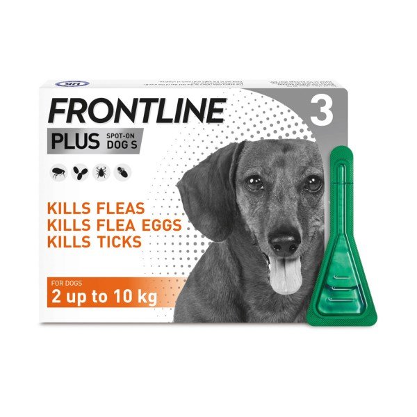 Frontline Plus Spot-On for Small Dogs 2-10kg x 3 Pipettes