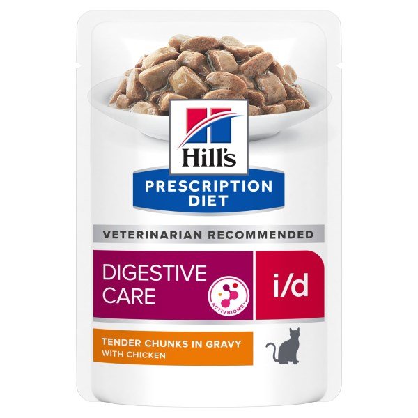 Hill's Prescription Diet I/D Digestive Care Wet Cat Food with Chicken 85g x 12