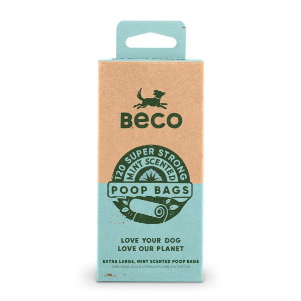 Beco Poop Bags, Mint Scented, 120 Pack, Big, Strong and Leak-Proof