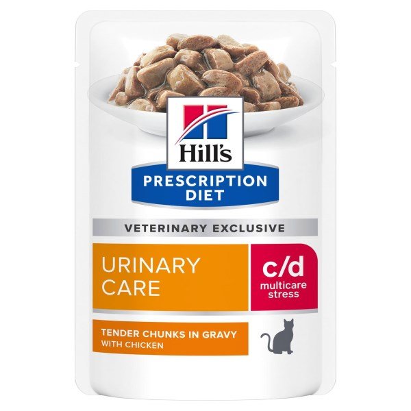 Hill's Prescription Diet Feline C/D Multicare Stress Urinary Care Chicken 85g x 12