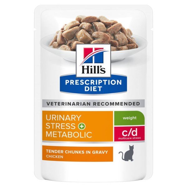 Hill's Prescription Diet c/d Multicare Stress + Metabolic Wet Cat Food with Chicken 85g x 12