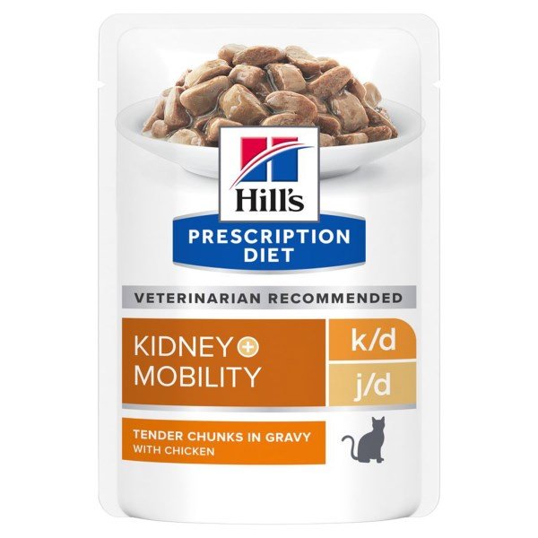 Hill's Prescription Diet k/d + Mobility Cat Pouch with Chicken 85g x 12