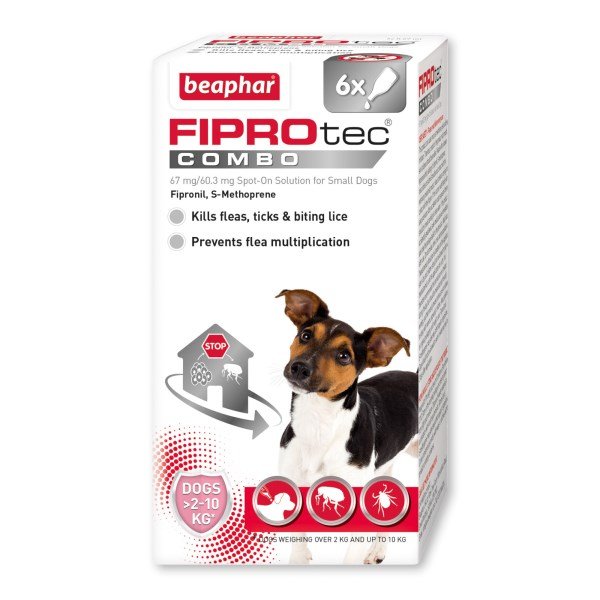 Beaphar FIPROtec® COMBO Flea & Tick Spot-On for Small Dogs (2-10kg) 6 Pack