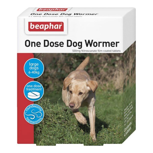 Beaphar One Dose Wormer for Dogs (6-40kg) 4 Pack