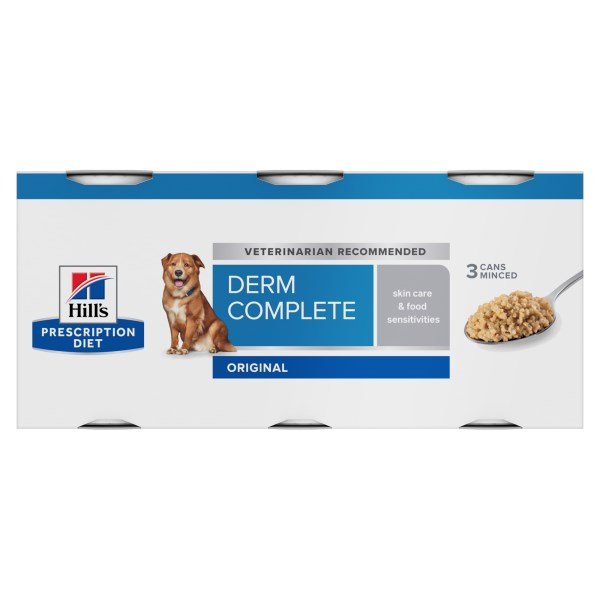 Hill's Perscription Diet Derm Complete Skin Care and Food Sensitivities Wet Dog Food 4x(3x370g) Can