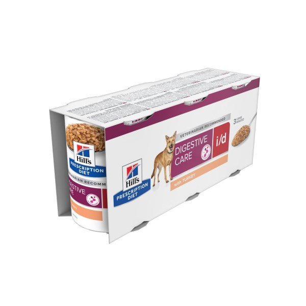 Hill's Prescription Diet i/d Digestive Care Wet Dog Food with Turkey 4 x 3 x 360g