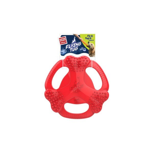 GiGwi TPR Bone Flying Tug Red