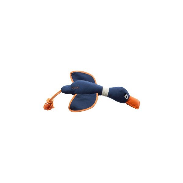 House of Paws Navy Duck Canvas Thrower Dog Toy