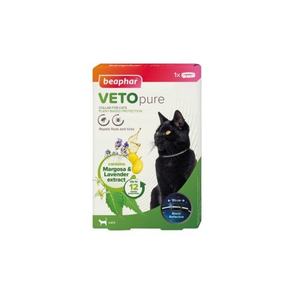 Beaphar VETOpure Plant-Based Protection Flea Reflective Collar for Cats 35cm