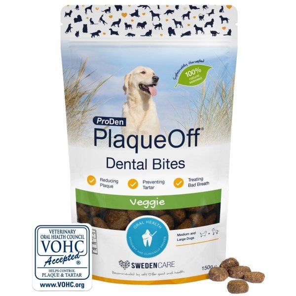 Plaque Off Dental Bites Veggie Flavour for Dogs 150g