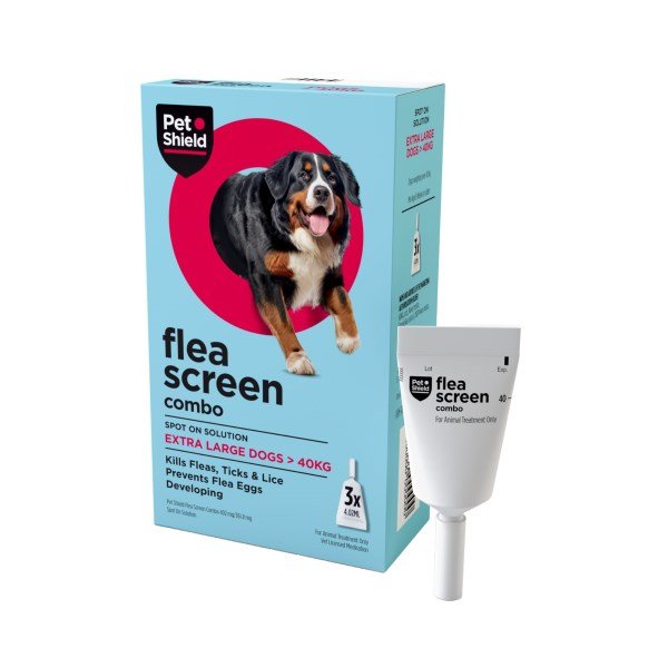 Pet Shield Flea Screen Combo 402mg / 361.8mg Spot on Solution Extra Large Dog x 3