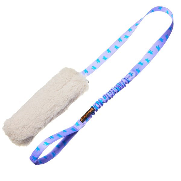 Tug-E-Nuff Faux Fur Squeaky Bungee Chaser Teal