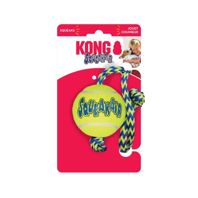 KONG Squeakair Tennis Ball with Rope - Medium