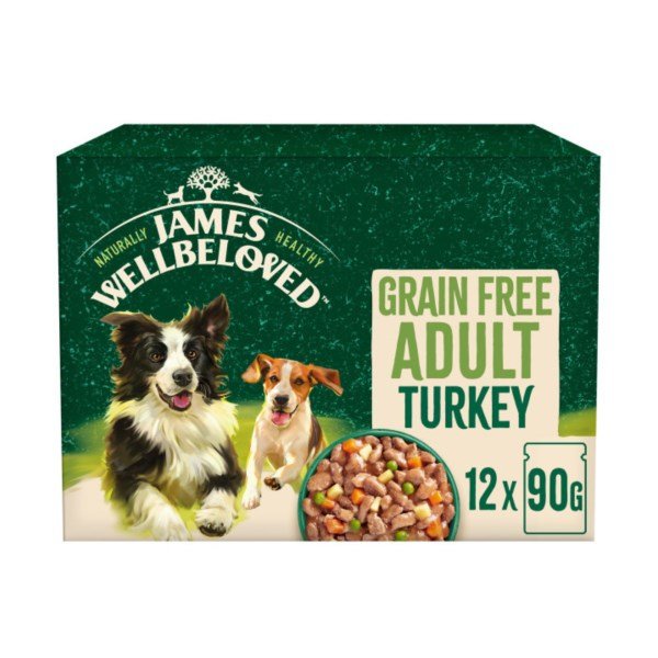 James Wellbeloved Grain Free Adult Turkey in Gravy Pouch 90g x 12